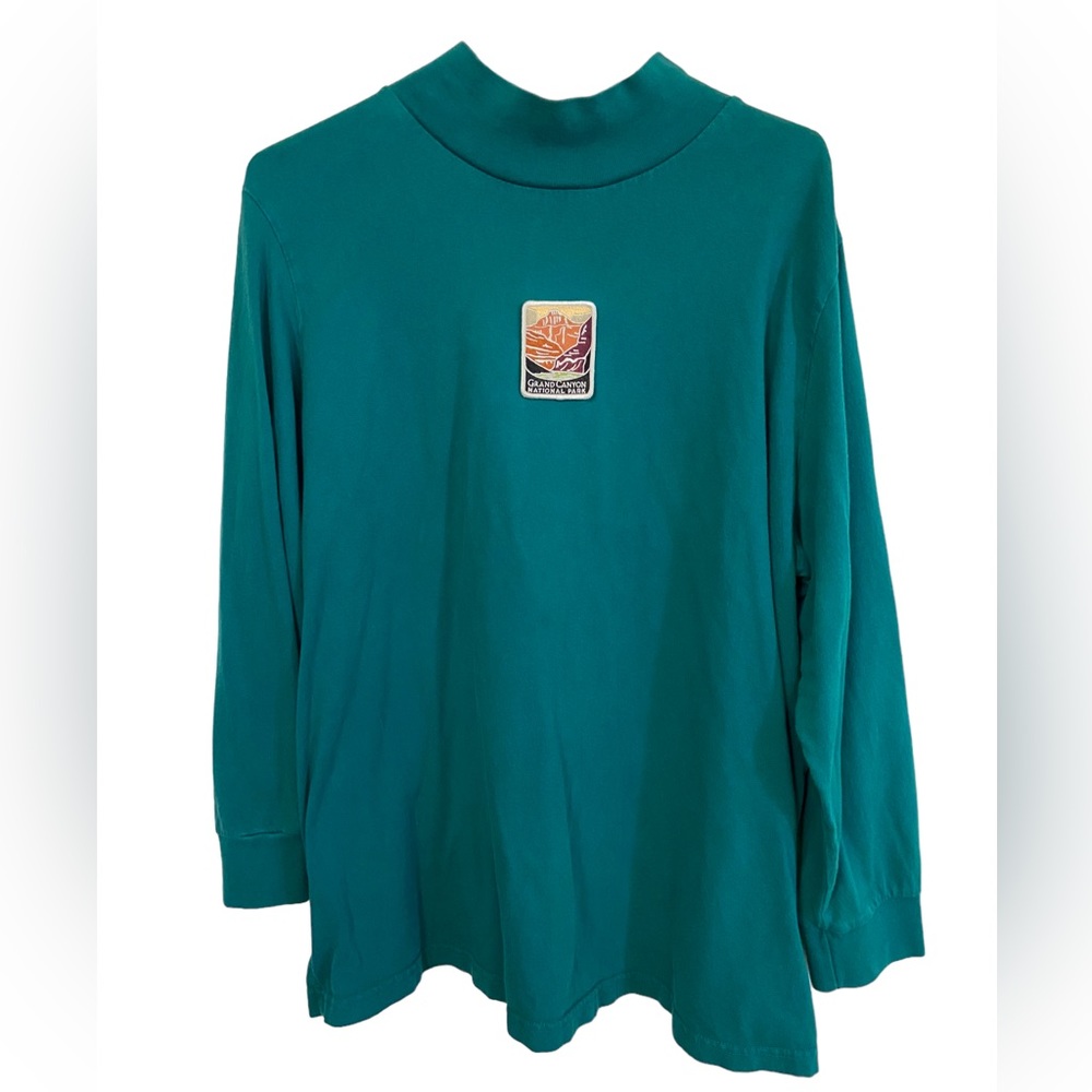 Vintage 90s Teal Grand Canyon Patch Women’s 1X Long Sleeve T-Shirt